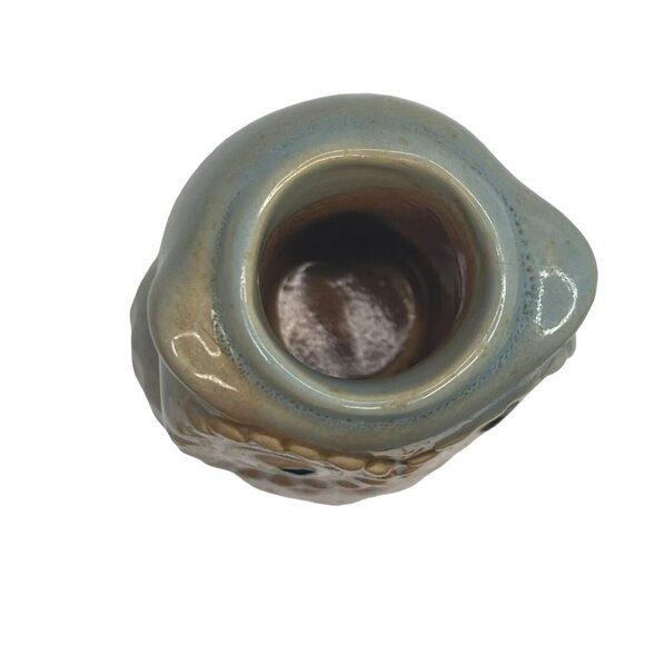 Blue Ceramic Owl Toothpick Holder Brown Accents Decorative Kitchen Charm 3” - Picture 6 of 8